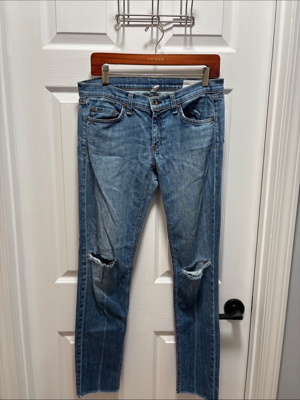 rag & bone Distressed Light Blue Jeans